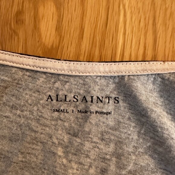 All Saints Crop Top Pink Black Snake Print Boxy Loose Muscle Tank Raw Hem Smal - Picture 6 of 7